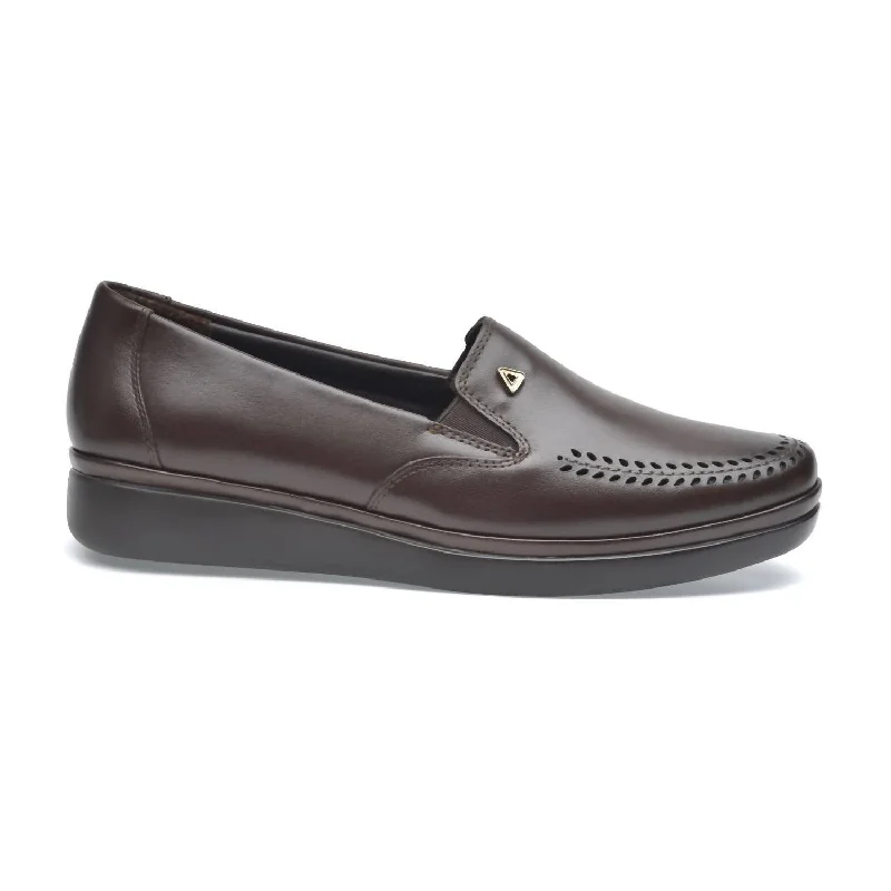 Lambskin Mireya Moccasins In Espresso Brown