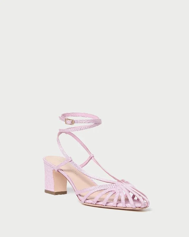 Livvy Pink Moiré Heeled Sandal