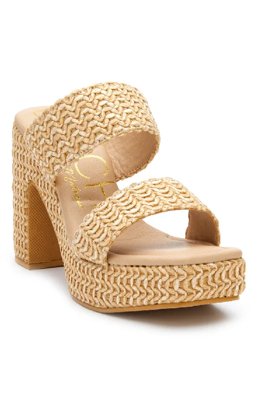 Matisse Gem Platform Heel ~ Natural