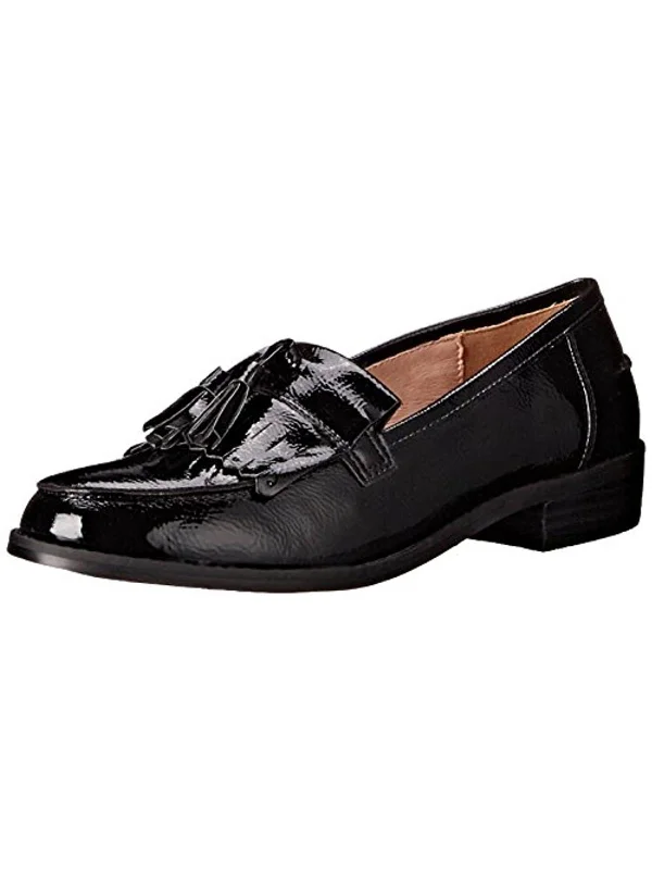 Meela Womens Solid Tassel Loafers