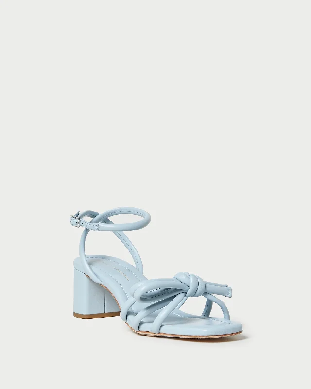 Mikel Blue Bow Mid-Heel Sandal