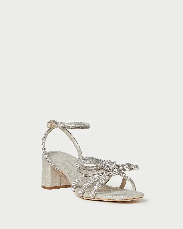 Mikel Cappuccino Bow Mid-Heel Sandal