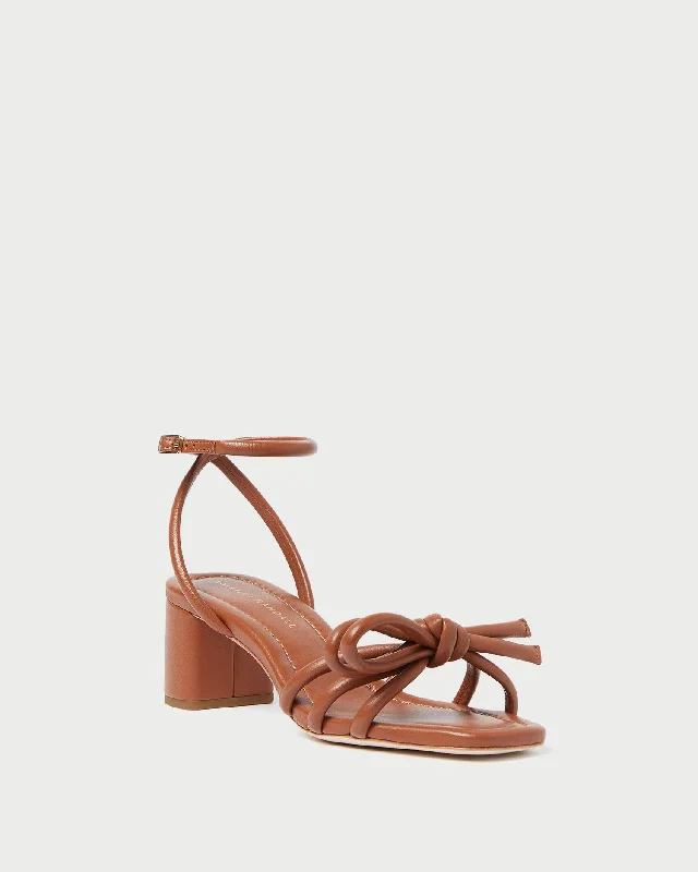 Mikel Timber Bow Mid-Heel Sandal