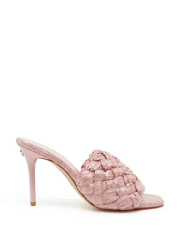 Pink Byanna Woven Sandal Heels