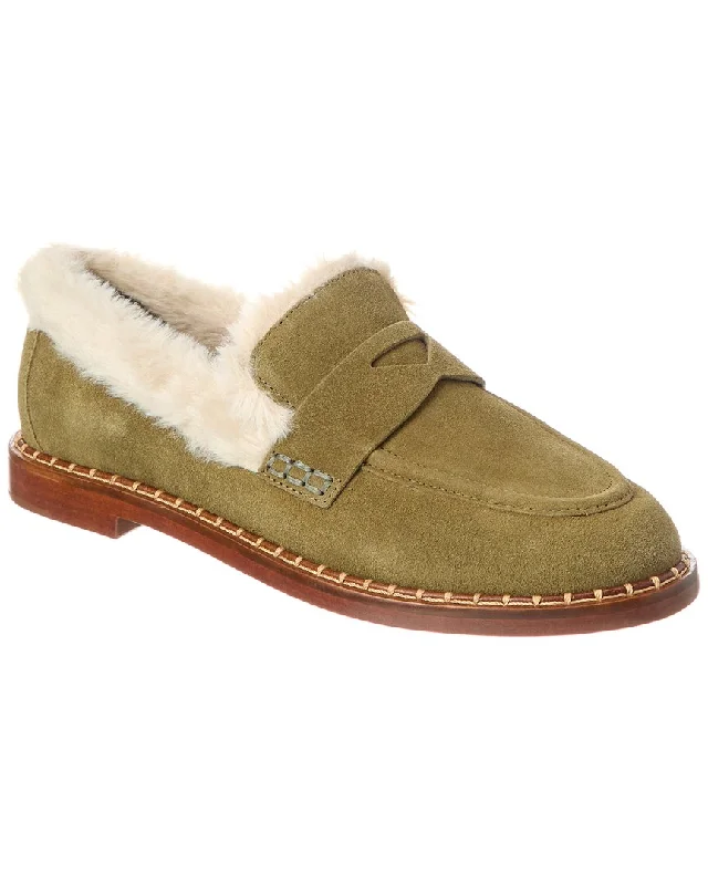 SCHUTZ Christie Furry Suede Flat