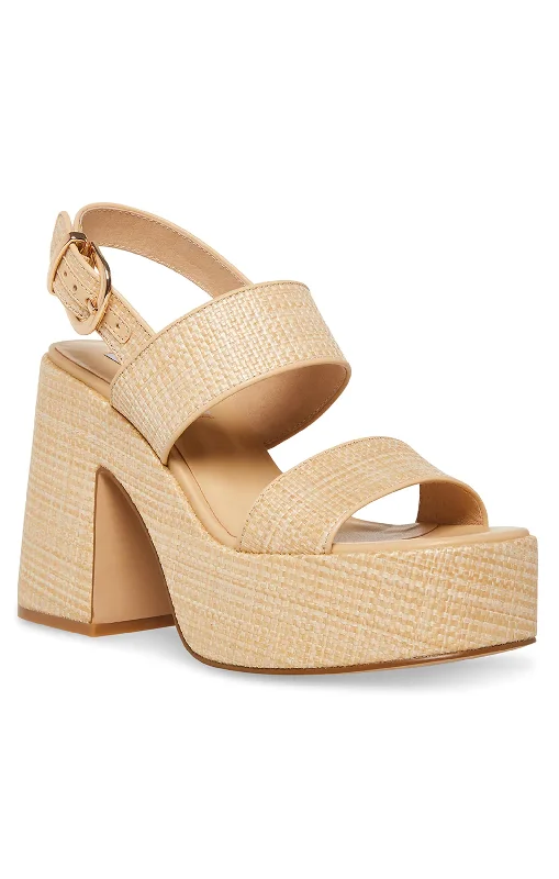 Steve Madden Valory Platform Heel ~ Natural Raffia