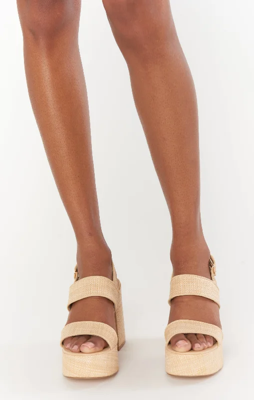 Steve Madden Valory Platform Heel ~ Natural Raffia