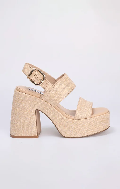 Steve Madden Valory Platform Heel ~ Natural Raffia