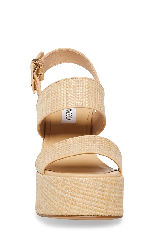 Steve Madden Valory Platform Heel ~ Natural Raffia