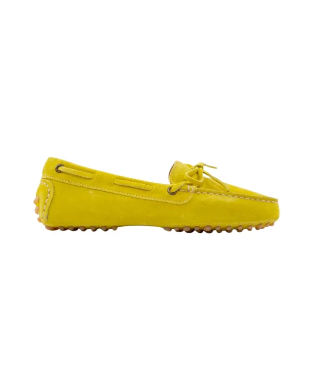 Women's Driving Moccasin In Yellow Suede