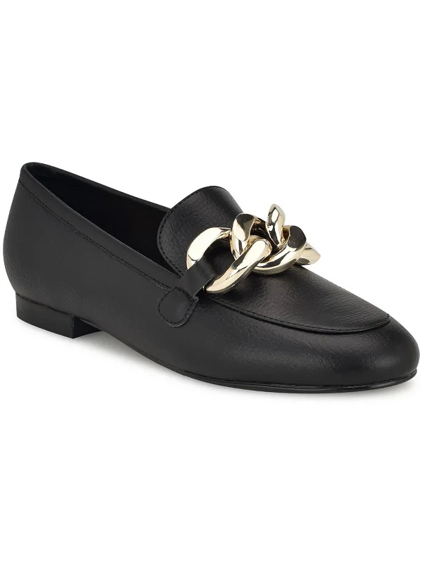 Womens Faux Leather Slip On Loafers