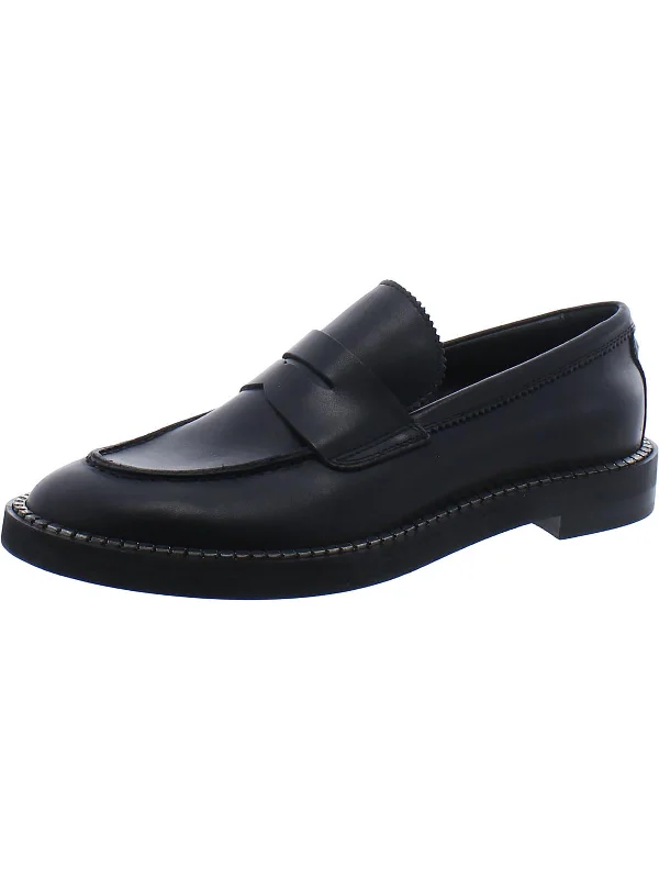 Womens Leather Embellished Loafers