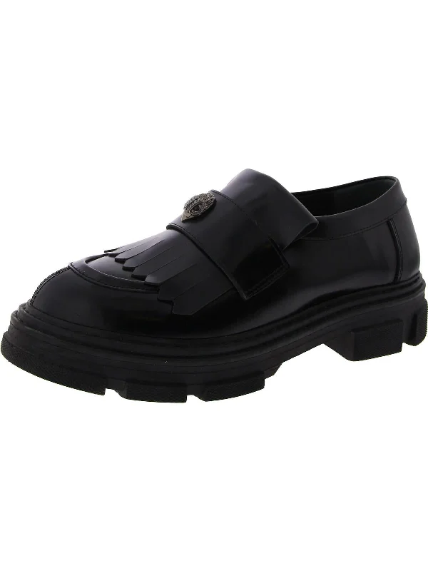 Womens Leather Slip On Loafers