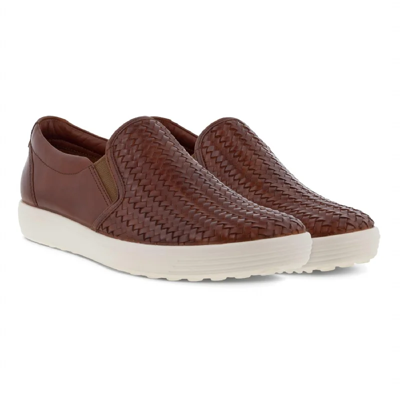 Women's Slip-On Weave Loafers In Cognac