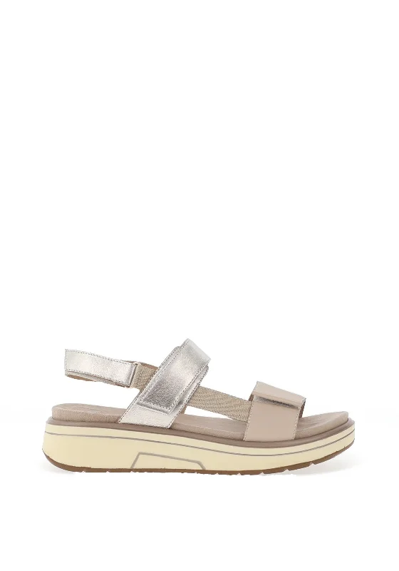 Ara Lucca Leather Velcro Strap Sandals, Sand