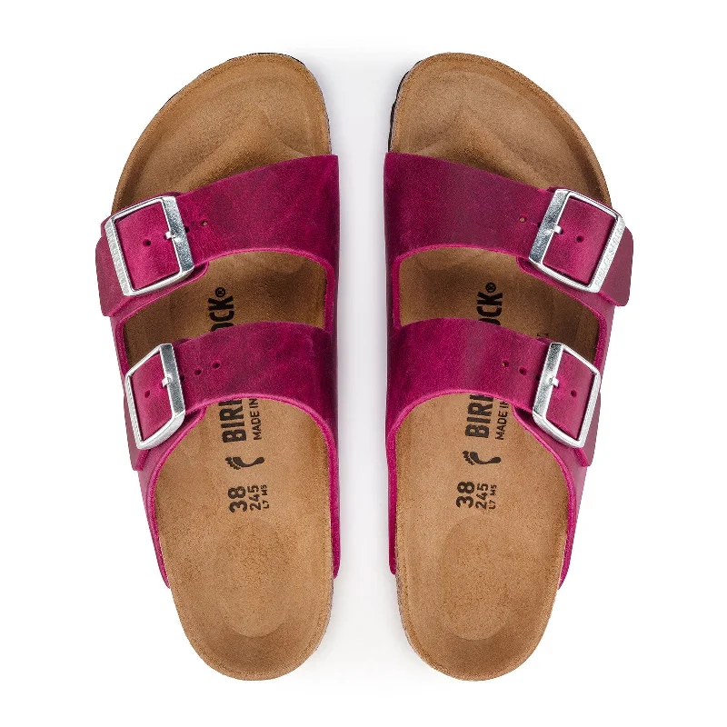 Birkenstock Arizona Narrow Slide Sandal (Women) - Festival Fuchsia Oiled Leather