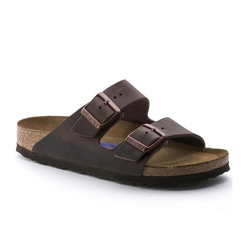 Birkenstock Arizona Soft Footbed Narrow Slide Sandal (Unisex) - Habana Oiled Leather