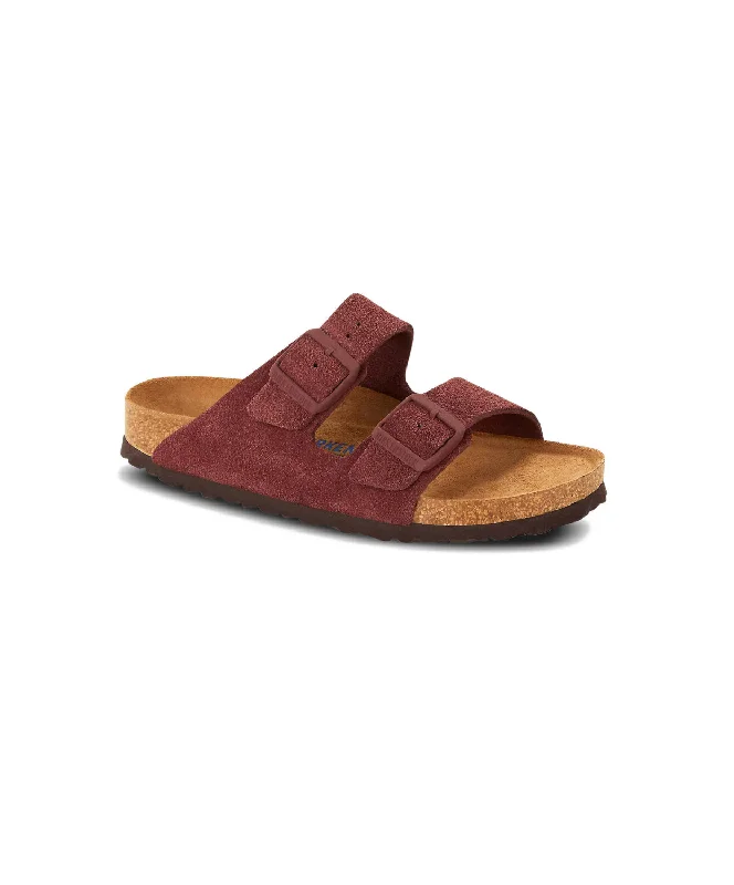 Birkenstock Arizona Suede Leather Hot Chocolate Soft Footbed Sandals