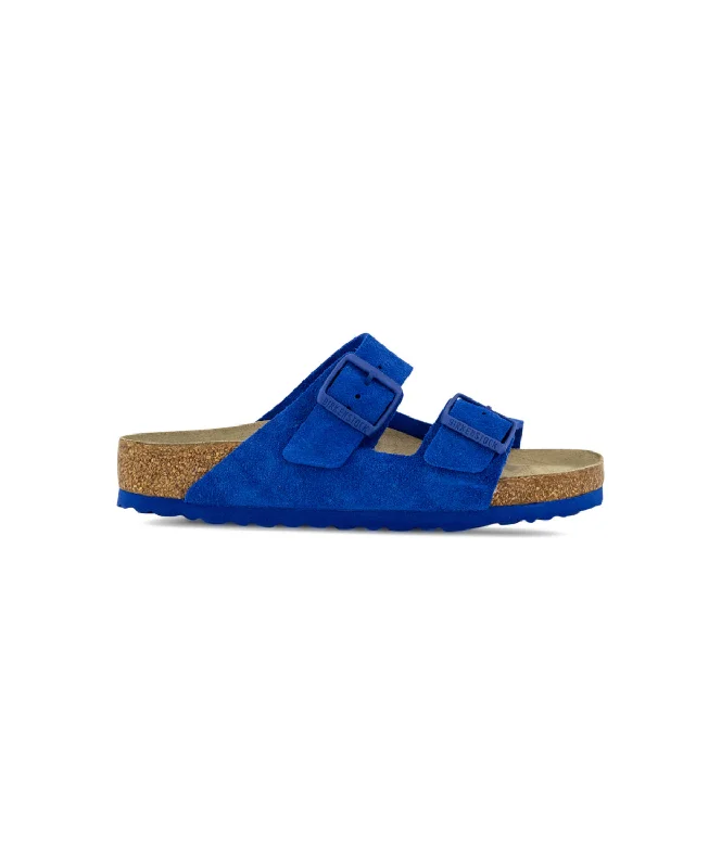 Birkenstock Arizona Suede Leather Ultra Blue Soft Footbed Sandals