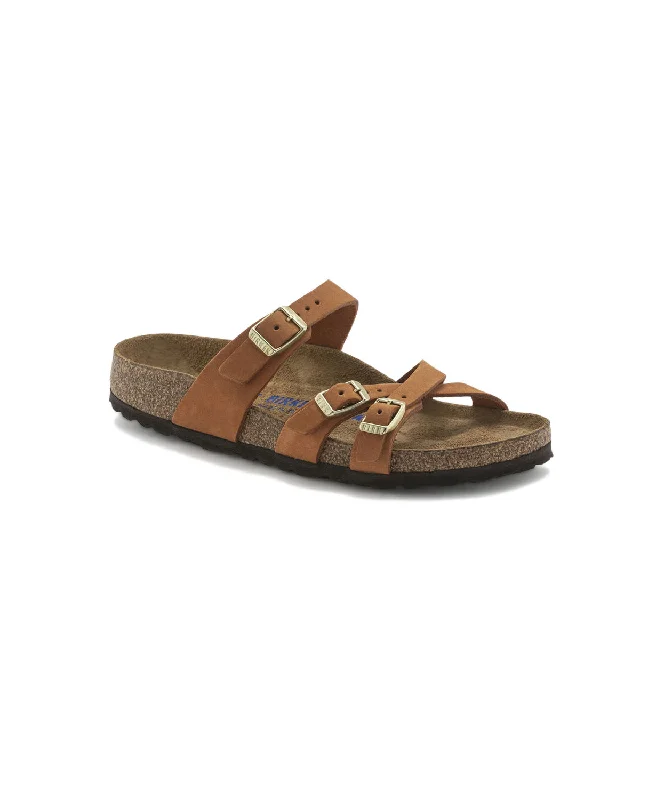 Birkenstock Franca Nubuck Leather Pecan Soft Footbed Sandals