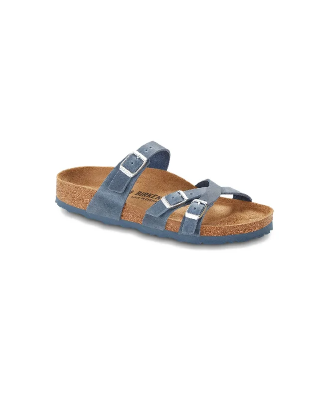 Birkenstock Franca Oiled Leather Dusty Blue Sandals