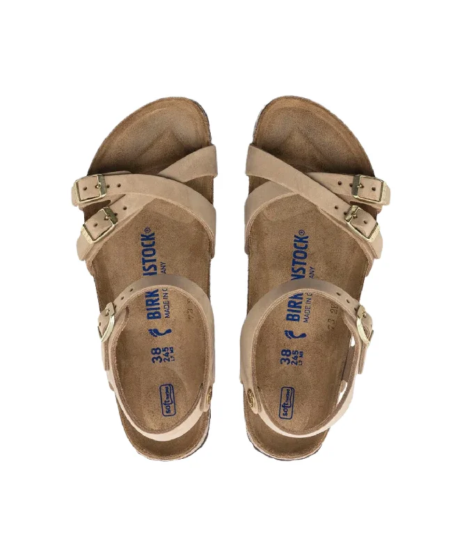 Birkenstock Kumba Nubuck Leather Sandcastle Soft Footbed Sandals