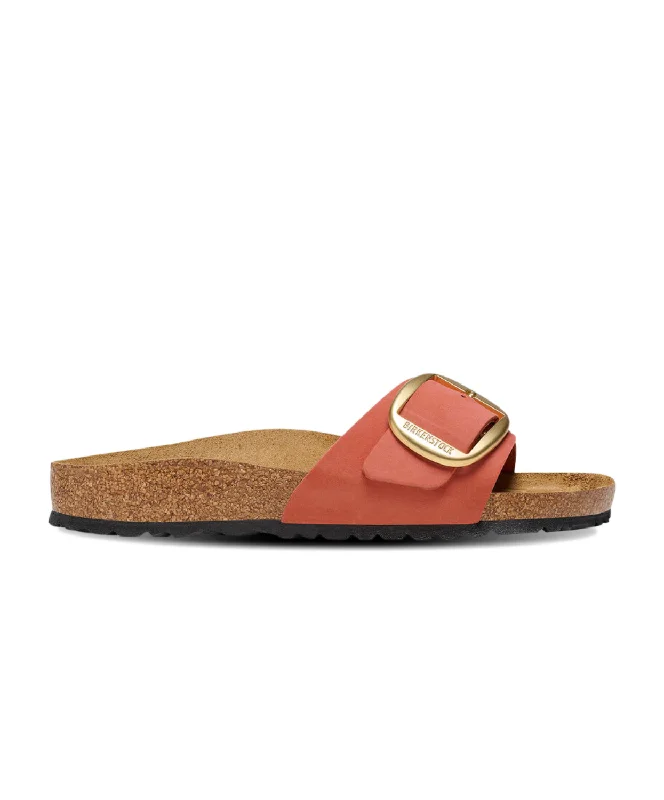 Birkenstock Madrid Big Buckle Nubuck Leather Mars Red Sandals