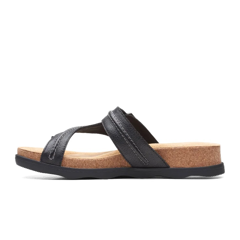 Clarks Brynn Madi Thong Sandal (Women) - Black Leather