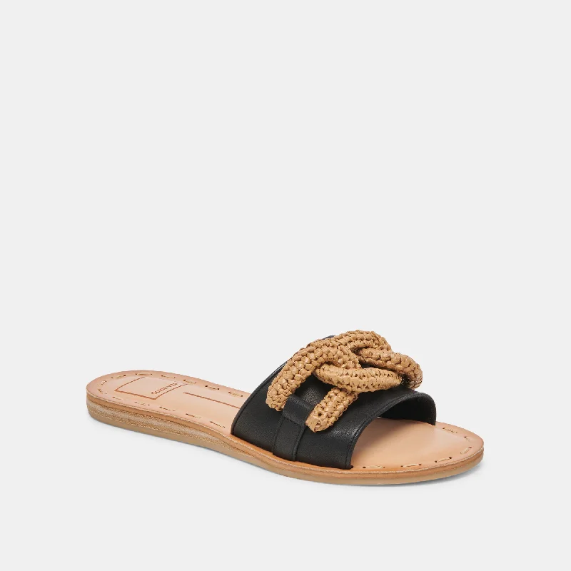 DESA SANDALS BLACK LEATHER