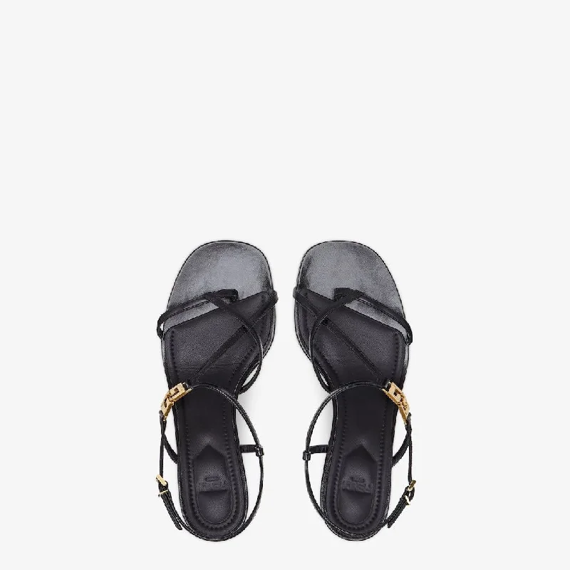 FENDI Black Leather Sandals - Perfect for SS24