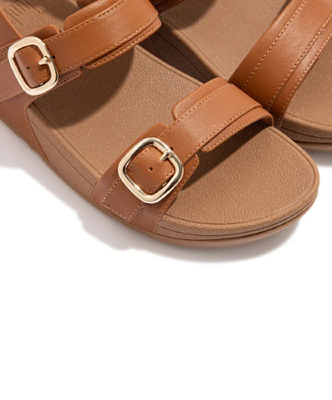 FitFlop Lulu Adjustable Leather Back-Strap Sandals Brown