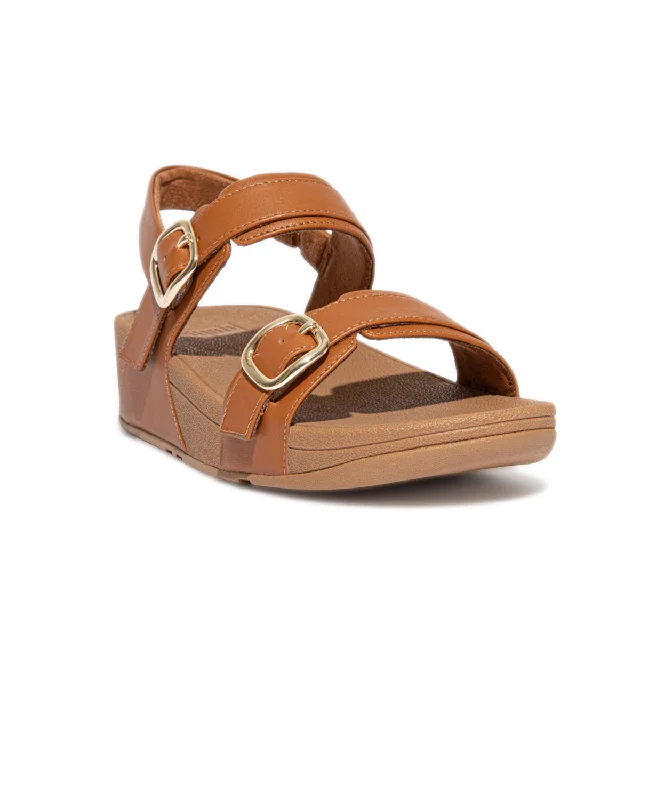 FitFlop Lulu Adjustable Leather Back-Strap Sandals Brown