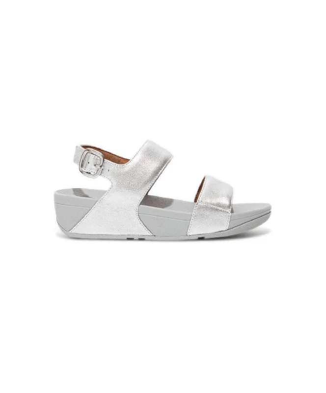 FitFlop Lulu Leather Back-Strap Sandals Silver