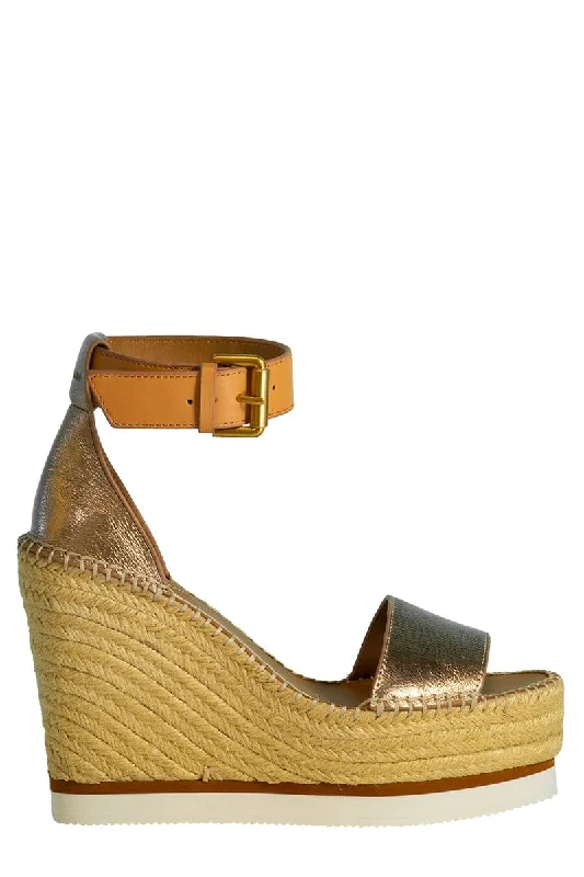 Glyn Metallic Leather Espadrille