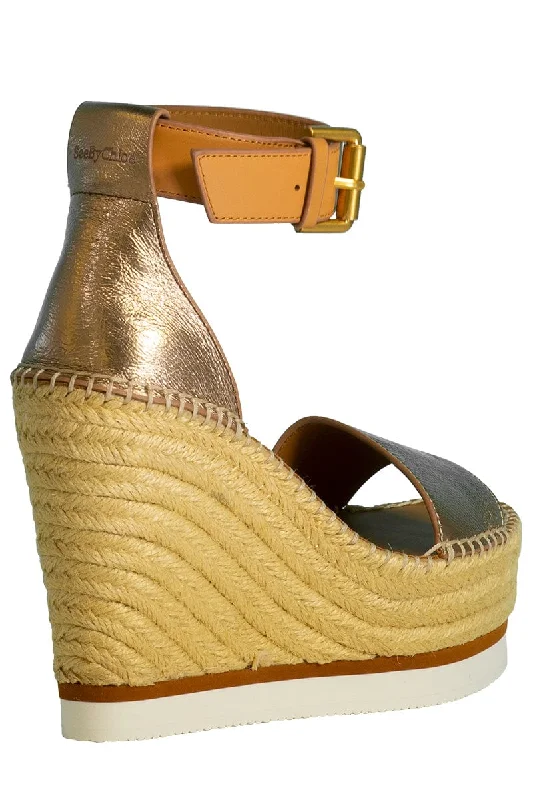 Glyn Metallic Leather Espadrille