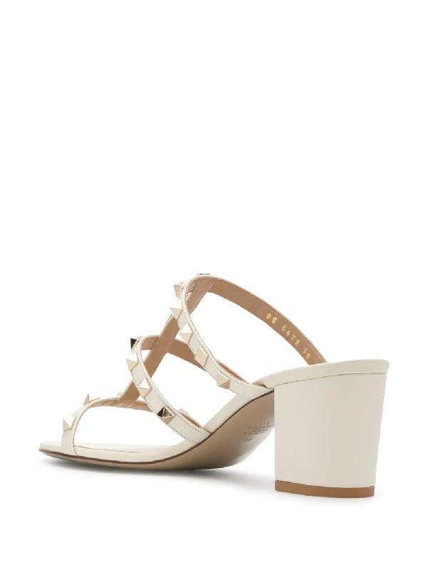 VALENTINO GARAVANI Elegant Ivory Studded Leather Sandals