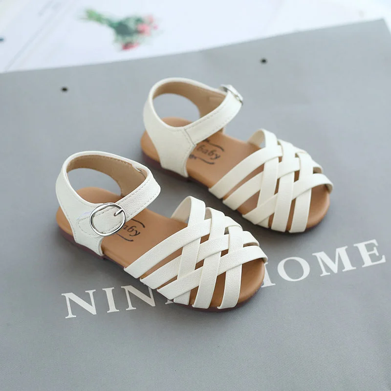 Wholesale Kids Buckle Open Toe Sandals Faux Leather Baby Supplies