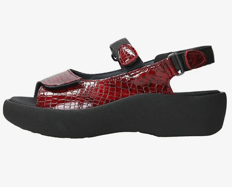 Wolky Womens Jewel Mini Croco Leather Red