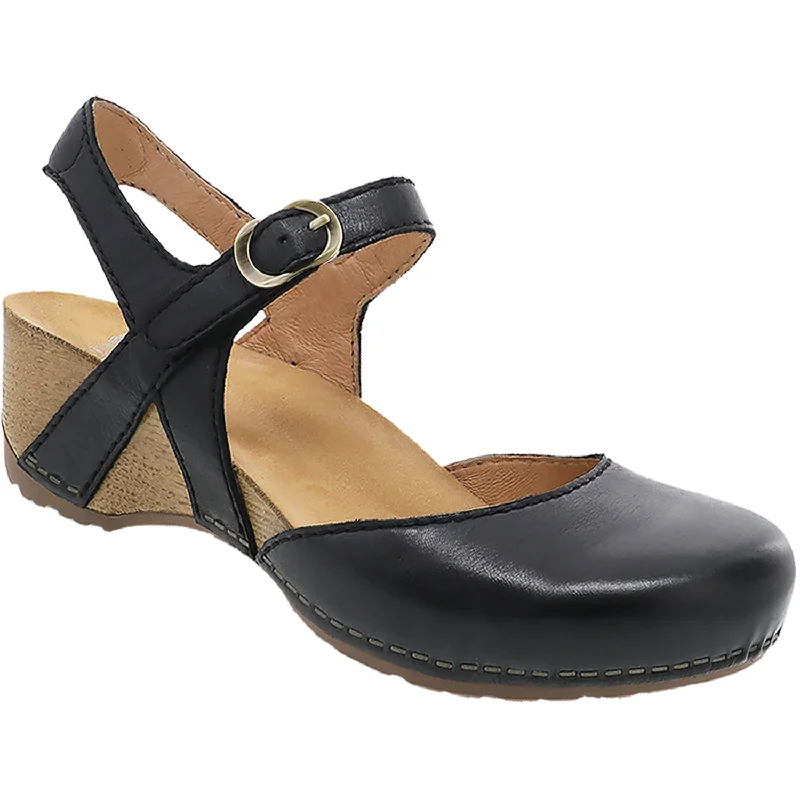 Women's Dansko Tiffani Black Milled Burnished Leather