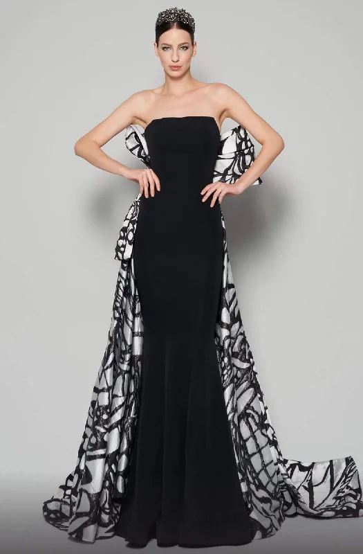 MNM Couture - N0395 Strapless Straight Neck Trumpet Dress With Train