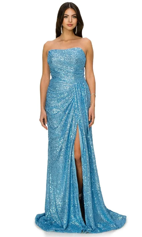 Cinderella Couture 8052J - Sequined Scoop Neck Prom Gown